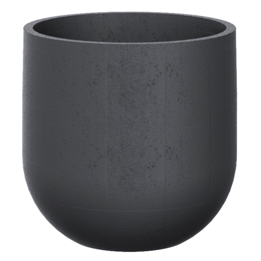 Pots & Planters * | Best Sale Rustic Charcoal Grey Cask Planter, 23