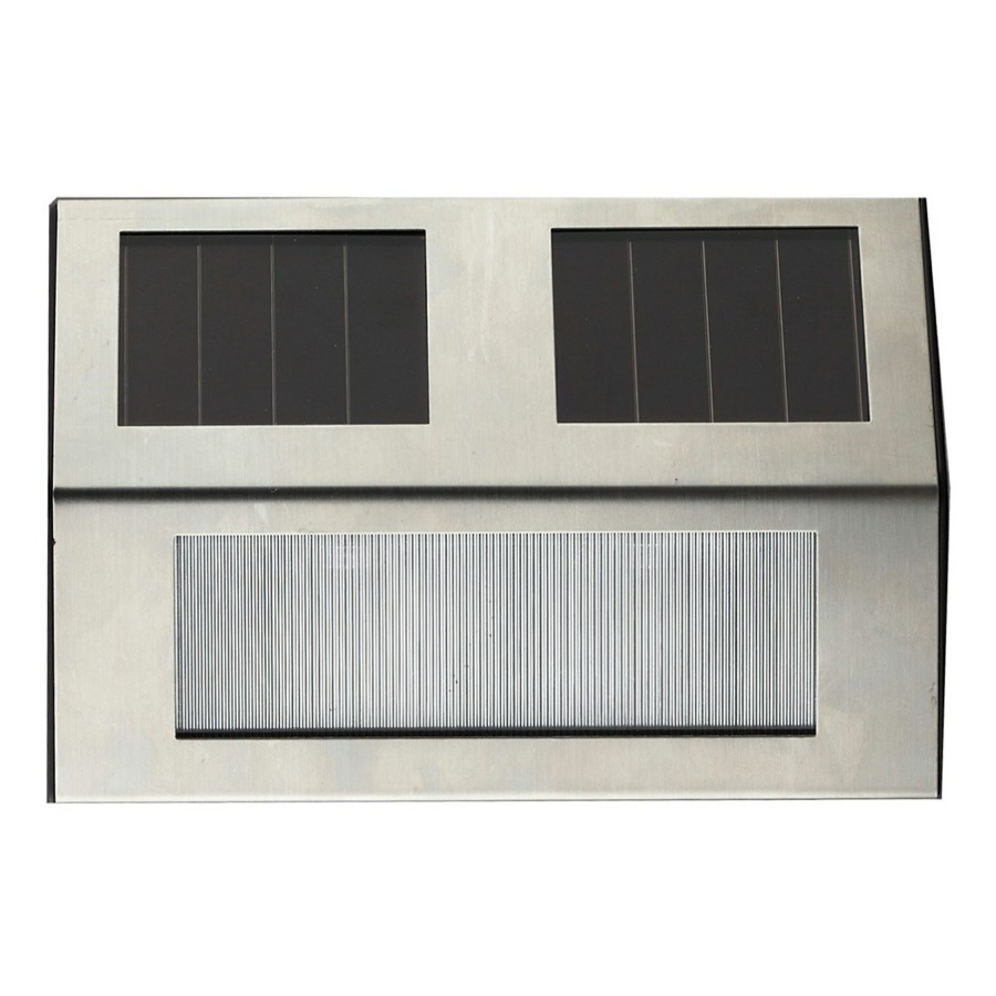 Lighting * | Discount 2L Led Solar Metal Deck Light, Silver