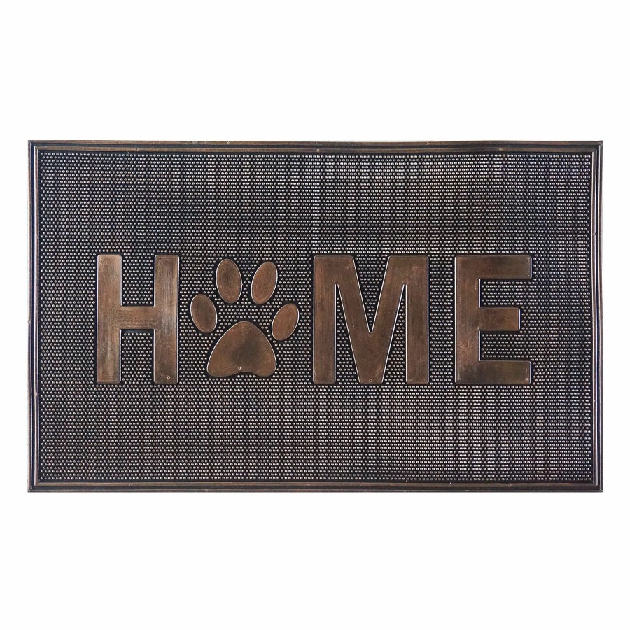 Outdoor Deacutecor * | Best Sale Paw Home Bronze Rubber Doormat, 18 30