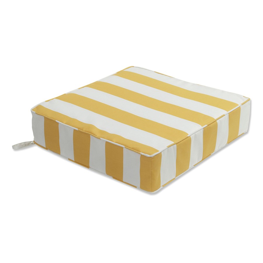 Cushions & Pillows * | Free Delivery Yellow Awning Striped Outdoor Gusseted Deep Seat Cushion