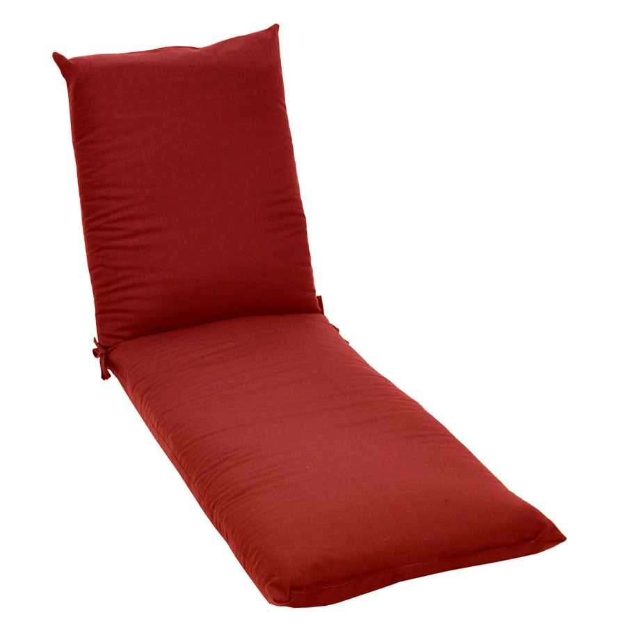 Cushions & Pillows * | Fire Sale Brick Red Canvas Outdoor Basic Chaise Lounge Cushion