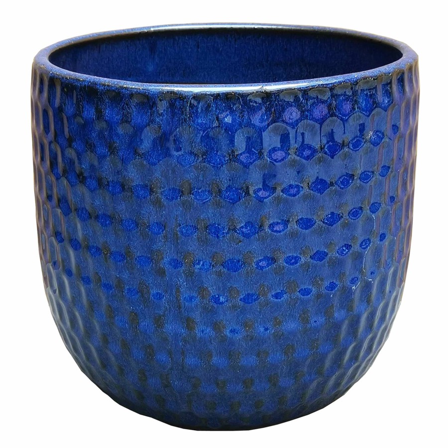 Pots & Planters * | Popular Corey Blue Outdoor Ceramic Planter, 11.8