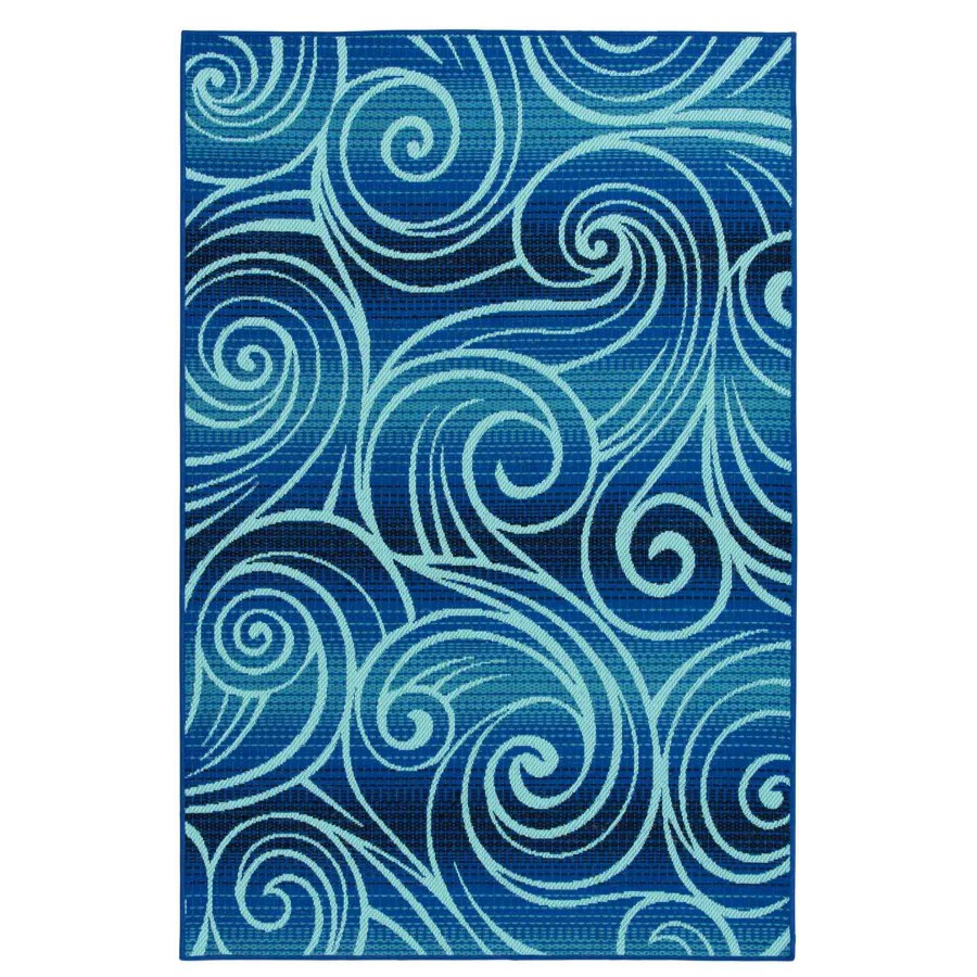 Rugs & Doormats * | Discount (E442) Scope Blue Wave Outdoor Accent Rug, 2 4