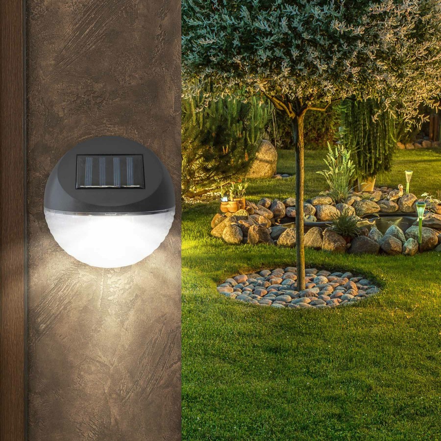 Lighting * | Sale 2L Solar Plastic Deck Light, Black