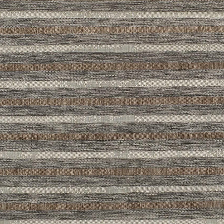 Rugs & Doormats * | Classical (E221) Ivory, Brown & Grey Striped Modern Indoor & Outdoor Area Rug, 7 10