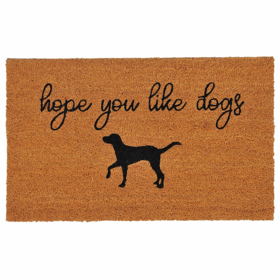 Rugs & Doormats * | Free Delivery Hope You Like Dogs Black Natural Coir Mat, 18 30