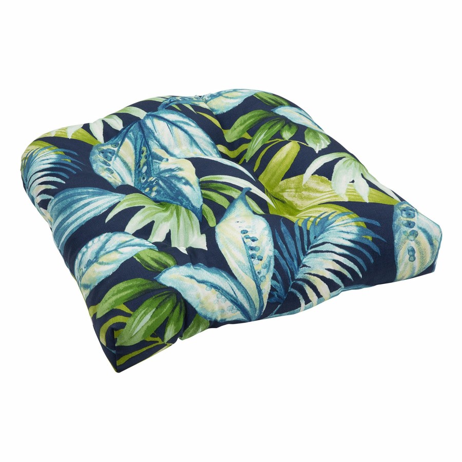 Cushions & Pillows * | Free Delivery Seneca Navy Outdoor Wicker Seat Cushion