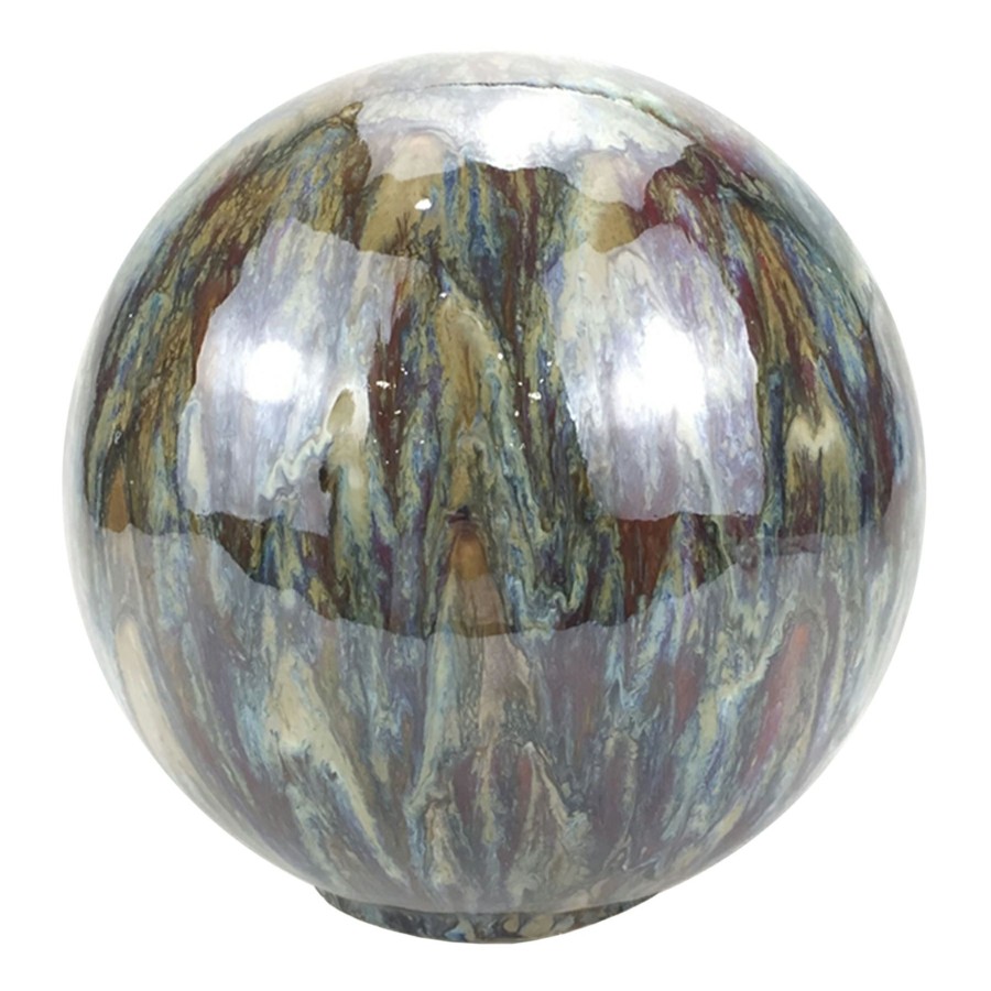 Outdoor Deacutecor * | Sale Outdoor Blue Molten Sphere Figurine, 8