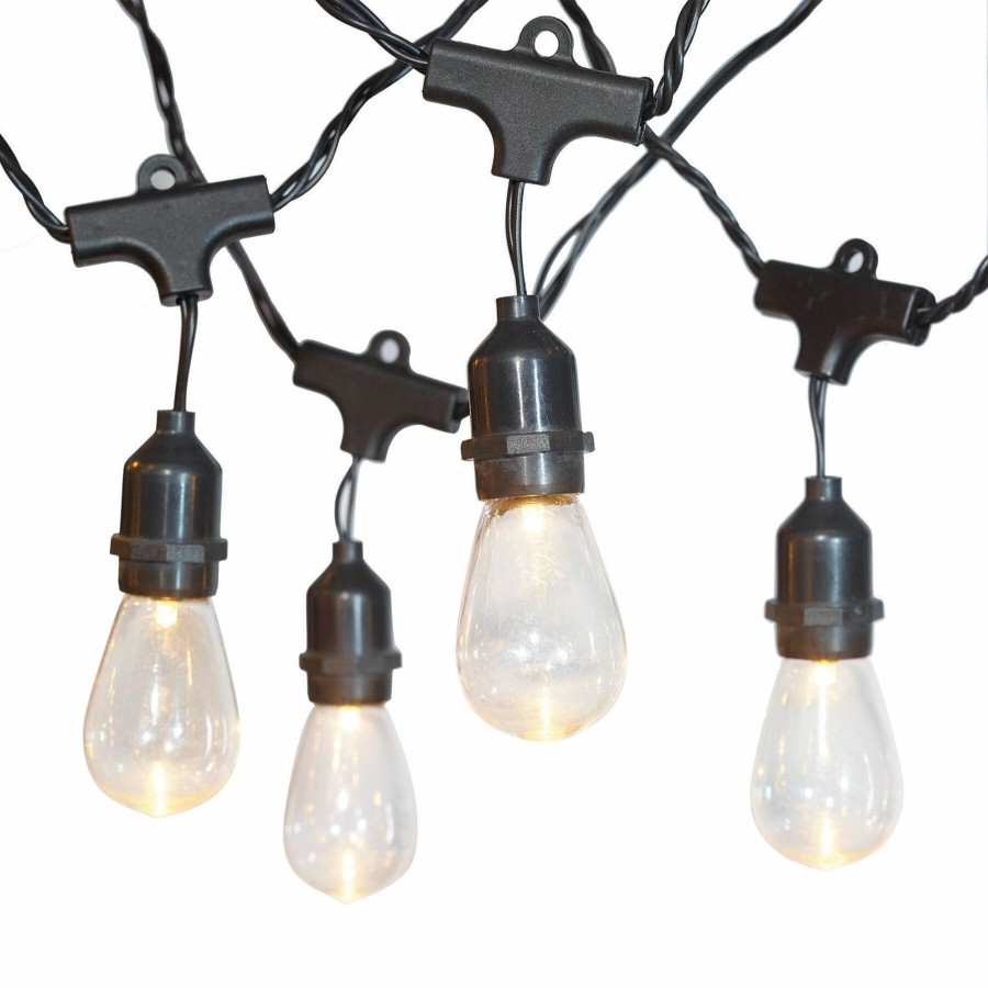 Lighting * | Best Sale 15-Count Edison Bulb String Lights, Black Wire