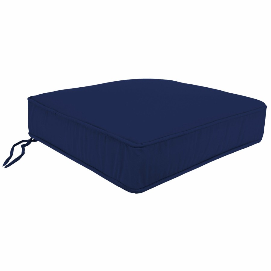 Cushions & Pillows * | Sale Navy Canvas Outdoor Gusseted Deep Seat Cushion