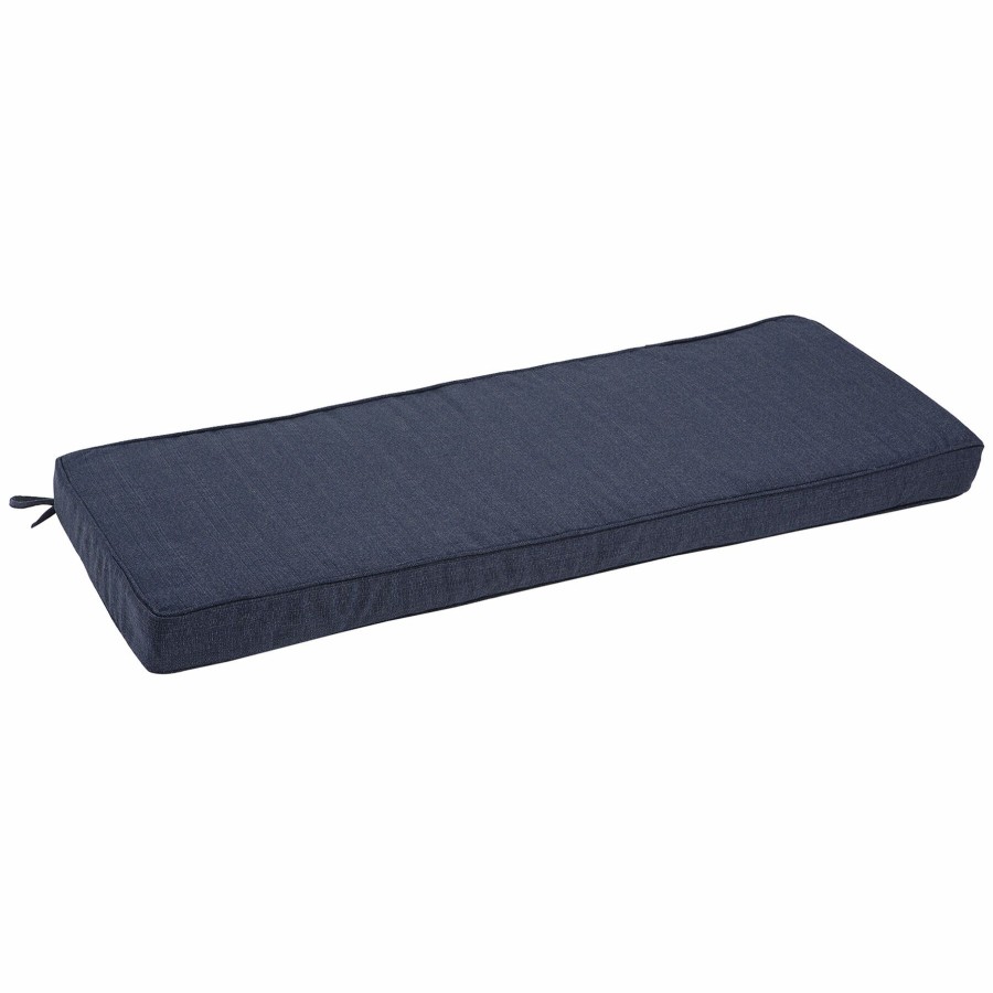 Cushions & Pillows * | Fire Sale Wheaton Midnight Blue Premium Outdoor Gusseted Bench Cushion