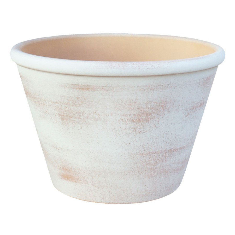 Pots & Planters * | Latest 8In White Wash Ter Pot2