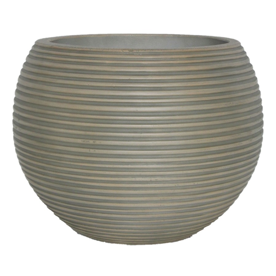 Pots & Planters * | Popular Round Natural Ribbed Planter, Small