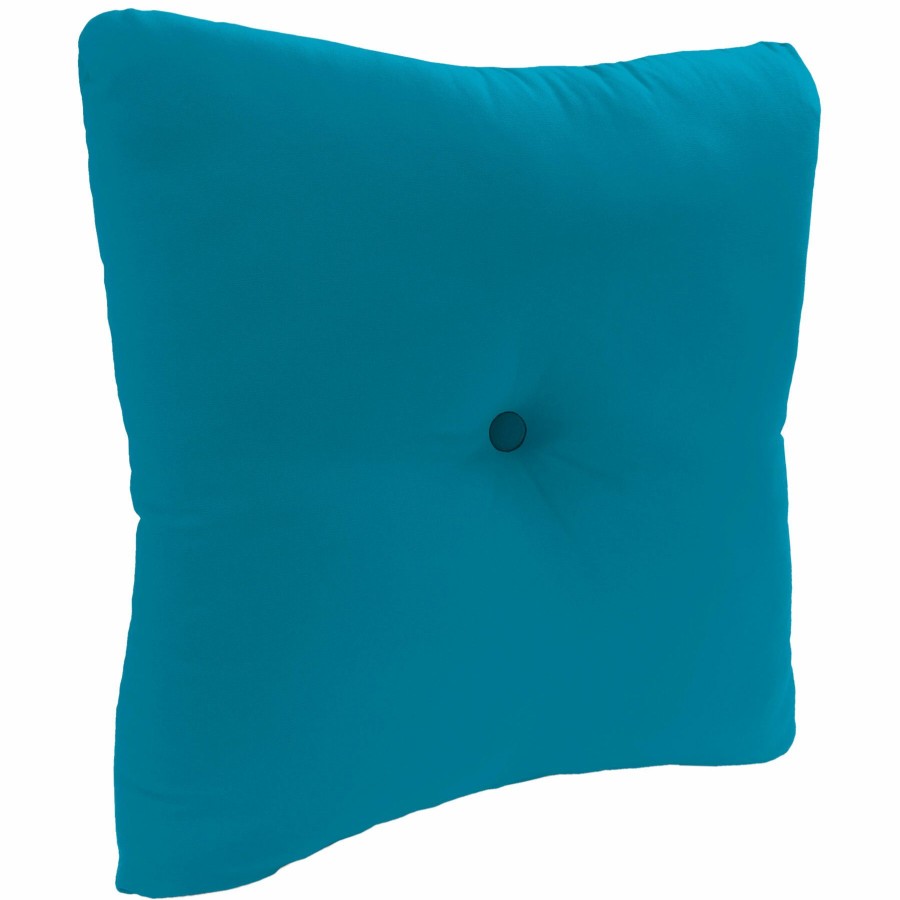 Cushions & Pillows * | Latest Turquoise Canvas Outdoor Tufted Back Cushion