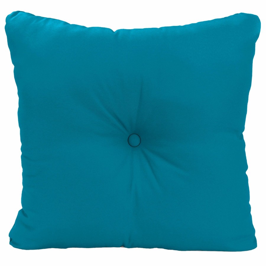 Cushions & Pillows * | Latest Turquoise Canvas Outdoor Tufted Back Cushion