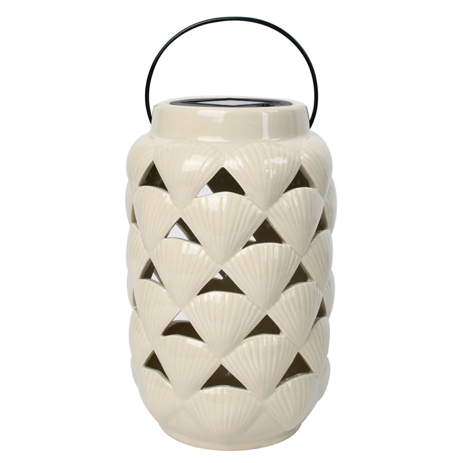 Lighting * | New Threads Ty Pennington Ceramic Shell Solar Lantern, 9