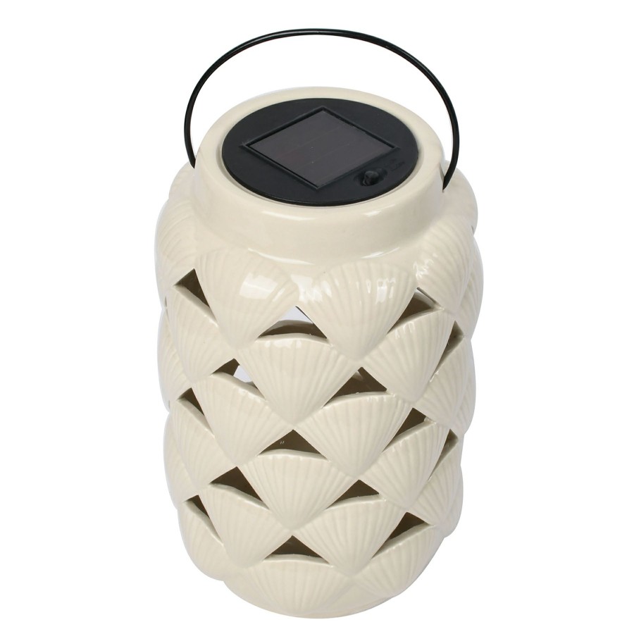 Lighting * | New Threads Ty Pennington Ceramic Shell Solar Lantern, 9