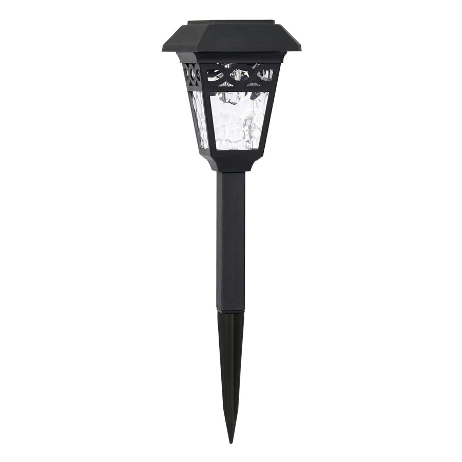 Lighting * | Fire Sale 5L Plastic Solar Lantern Path Light, Black