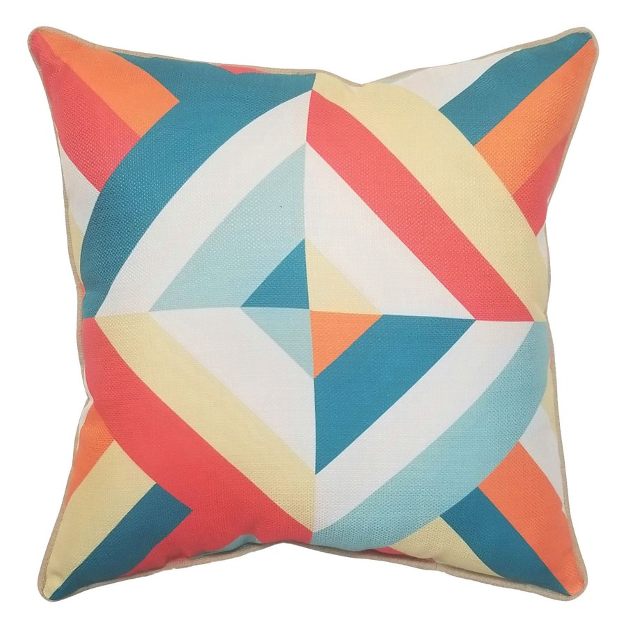 Cushions & Pillows * | Latest Ray Warm Multicolor Geo Outdoor Throw Pillow, 17