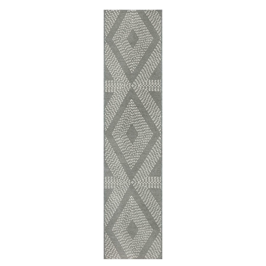 Rugs & Doormats * | Clearance Sale (E317) Astoria Grey Diamond Design Outdoor Runner, 2 7