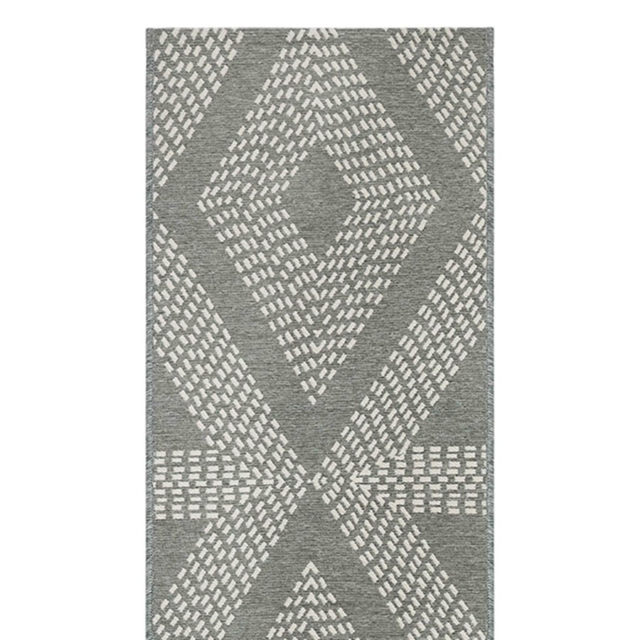 Rugs & Doormats * | Clearance Sale (E317) Astoria Grey Diamond Design Outdoor Runner, 2 7