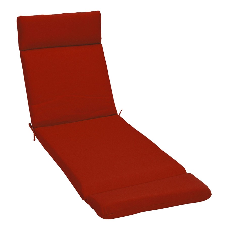 Cushions & Pillows * | Latest Brick Red Canvas Universal Outdoor Chaise Lounge Cushion