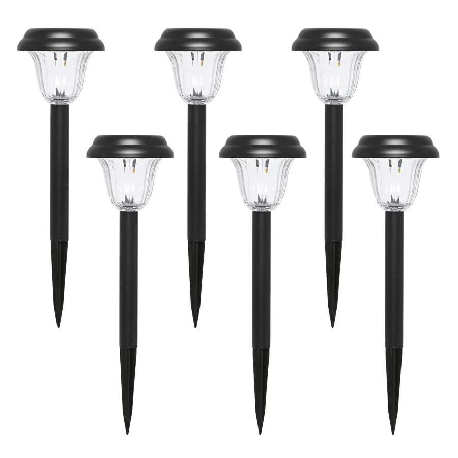 Lighting * | Discount 6-Pack 5L Melville Solar Pathway Lights, Black