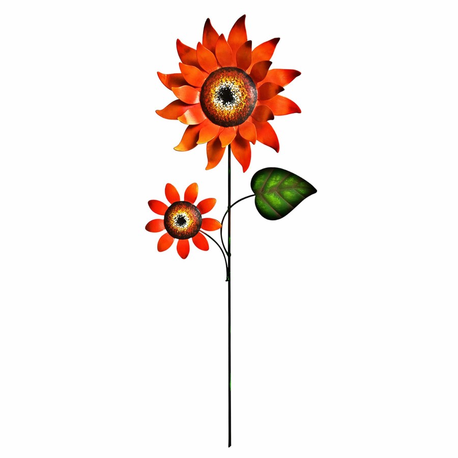 Outdoor Deacutecor * | Sale Orange Sunflower Garden Stake, 22