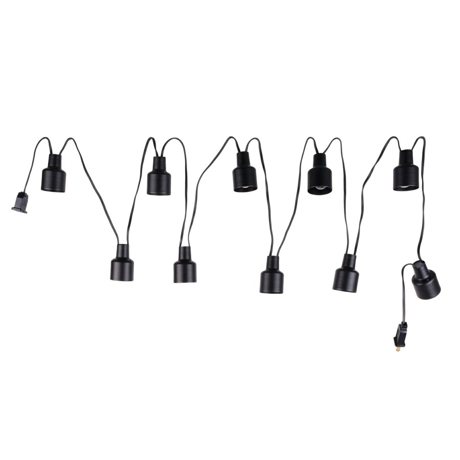 Lighting * | Popular 10-Count Metal Pendant String Light Set, Black