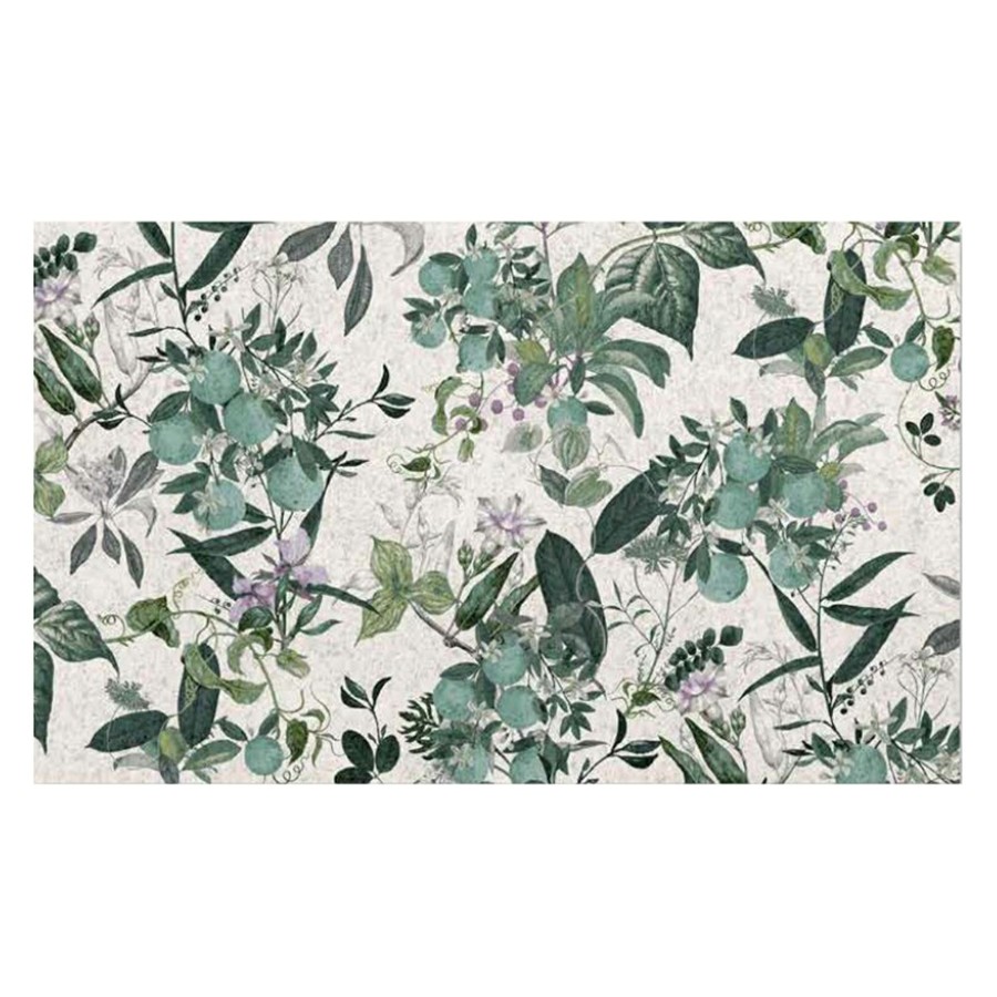 Rugs & Doormats * | Featured Green Floral Lilac Coir Mat, 18 30