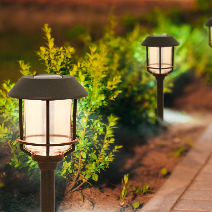 Lighting * | Discount 6-Pack 8L Solar Pathway Lights, Bronze