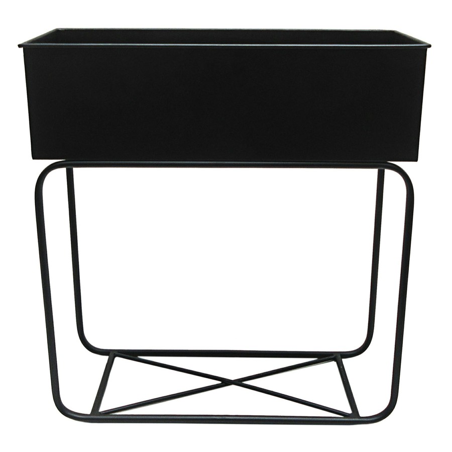 Pots & Planters * | Latest Square Black Metal Plant Stand, 27 11