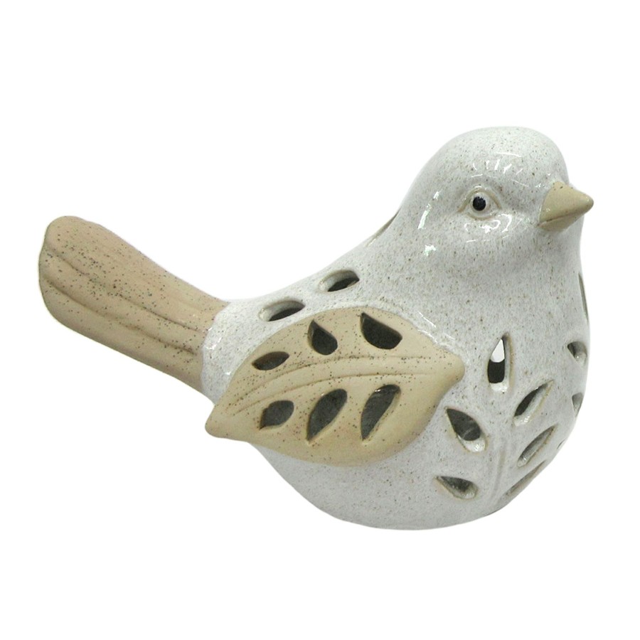 Outdoor Deacutecor * | Popular Outdoor White Ceramic Bird Figurine, 6