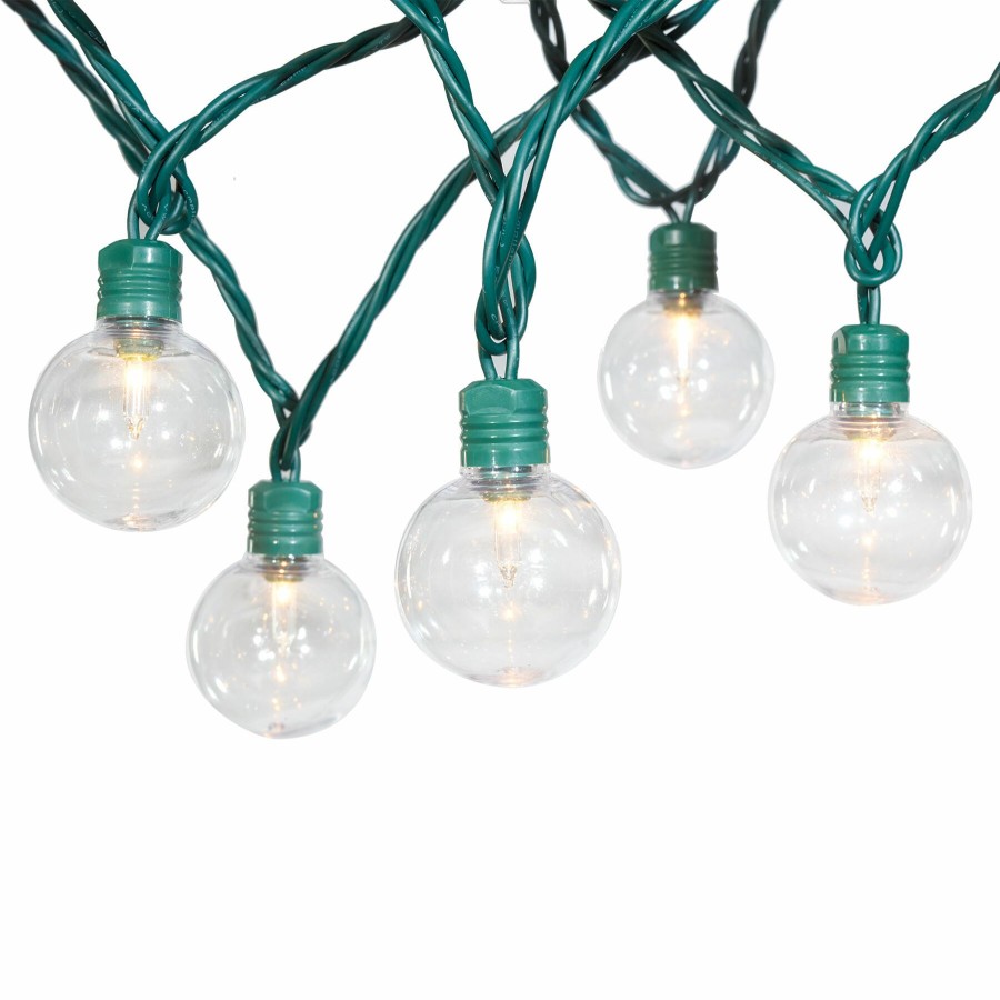 Lighting * | Premium 40-Count G40 Clear Globe String Light Set, Green Wire