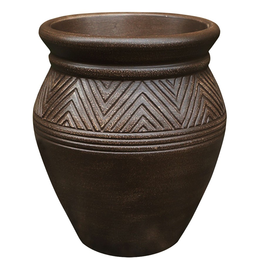 Pots & Planters * | Exclusive Design Tall Brown Bohemian Clay Pot, 13