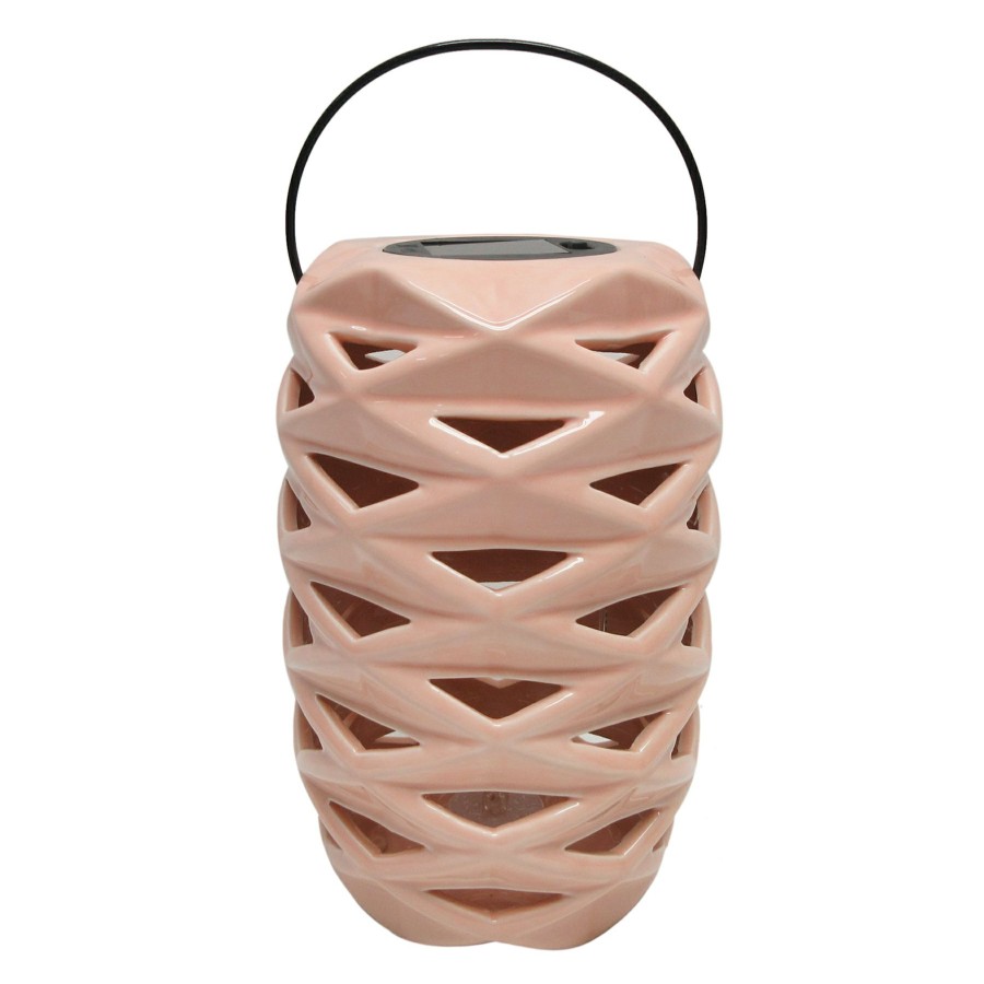 Lighting * | Latest Laila Ali Pink Ceramic Solar Lantern, 8