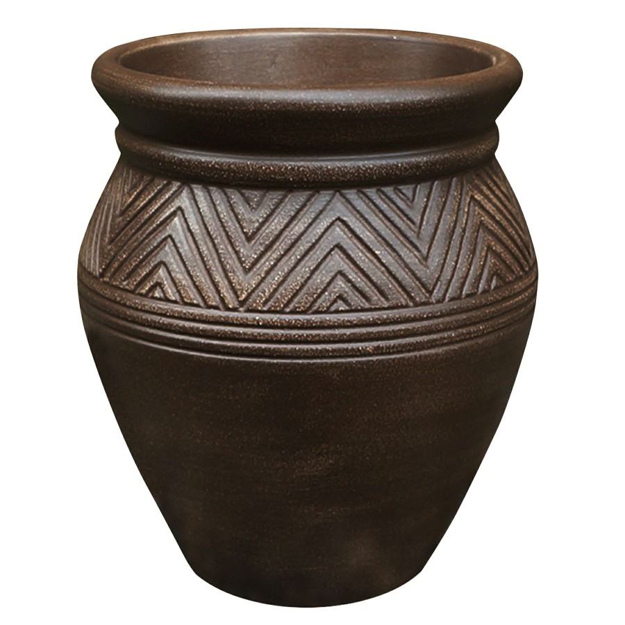 Pots & Planters * | Discount Tall Brown Bohemian Clay Pot, 17.5