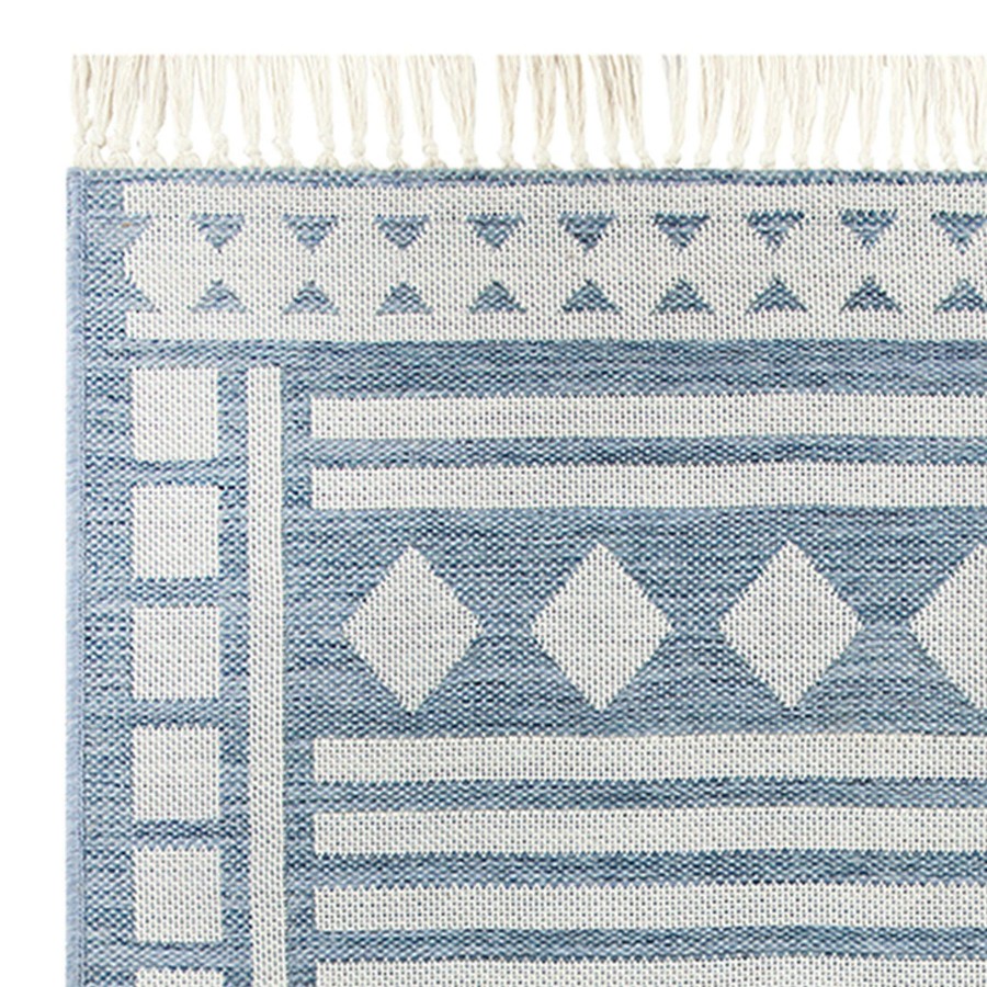 Rugs & Doormats * | Large Choice (E320) Porter Light Blue Patterned Indoor & Outdoor Accent Rug, 3 5