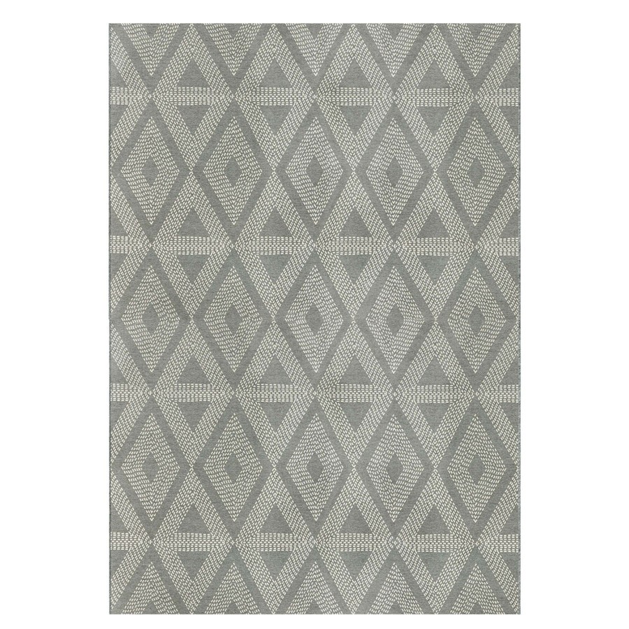 Rugs & Doormats * | New Threads (E317) Astoria Grey Diamond Design Outdoor Area Rug, 8 10