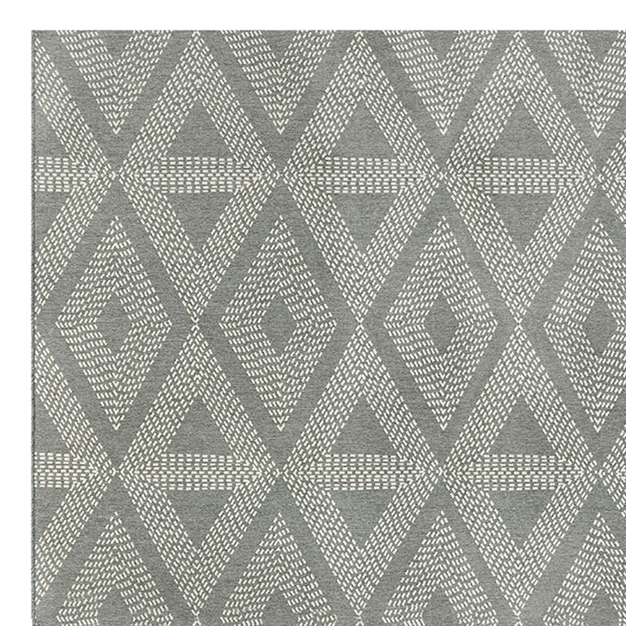 Rugs & Doormats * | New Threads (E317) Astoria Grey Diamond Design Outdoor Area Rug, 8 10