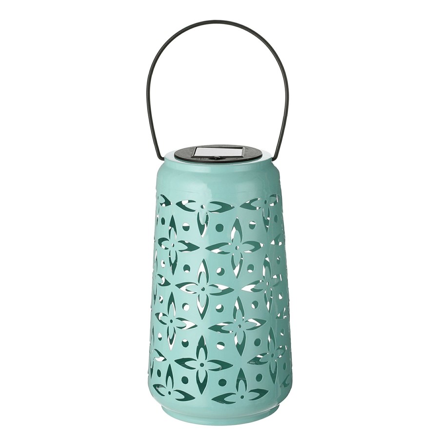 Lighting * | Premium Green Metal Cutout Solar Lantern, 9