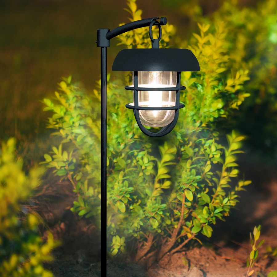 Lighting * | Premium 2-Pack 10L Glass & Aluminum Pathway Light, Black