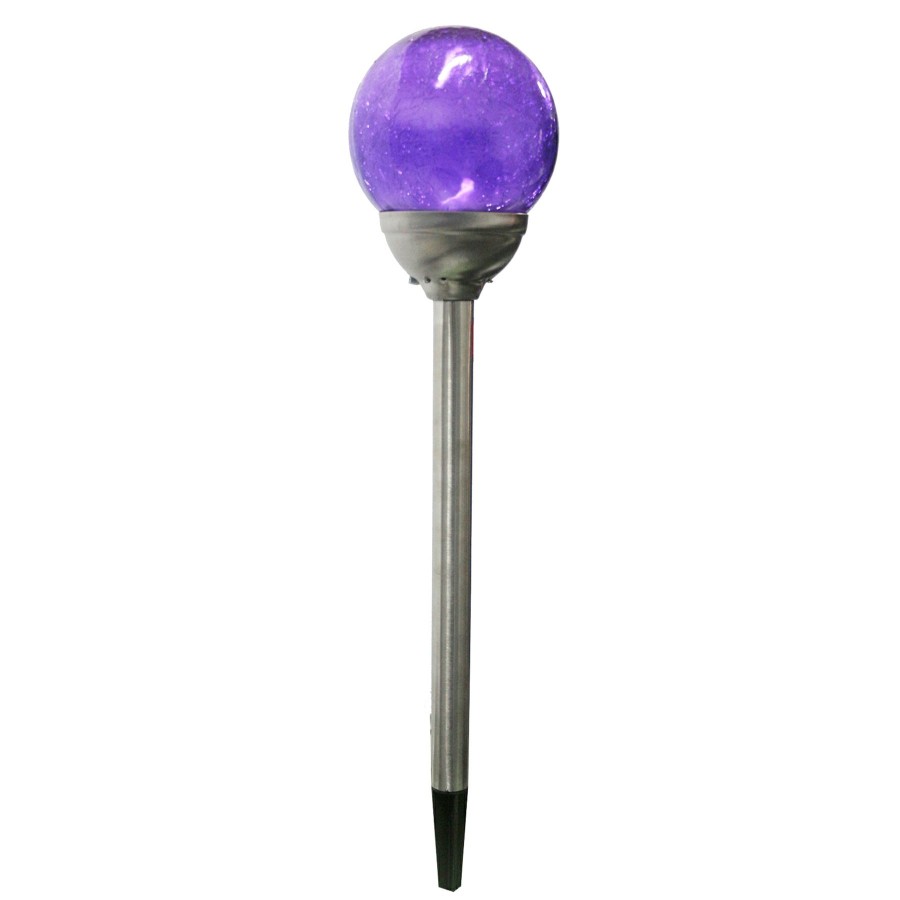 Lighting * | Exquisite Gifts 2.4L Crackled Globe Pathway Light, Purple