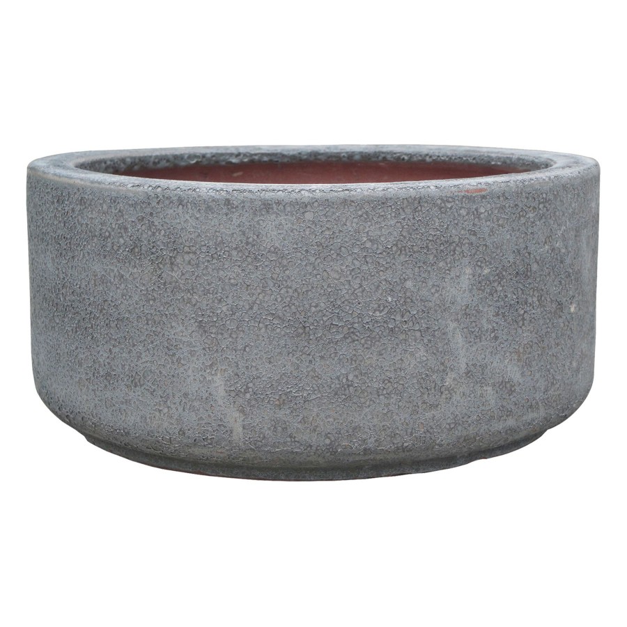 Pots & Planters * | Sale Online Lava Bowl Ceramic Planter 15In. Grey