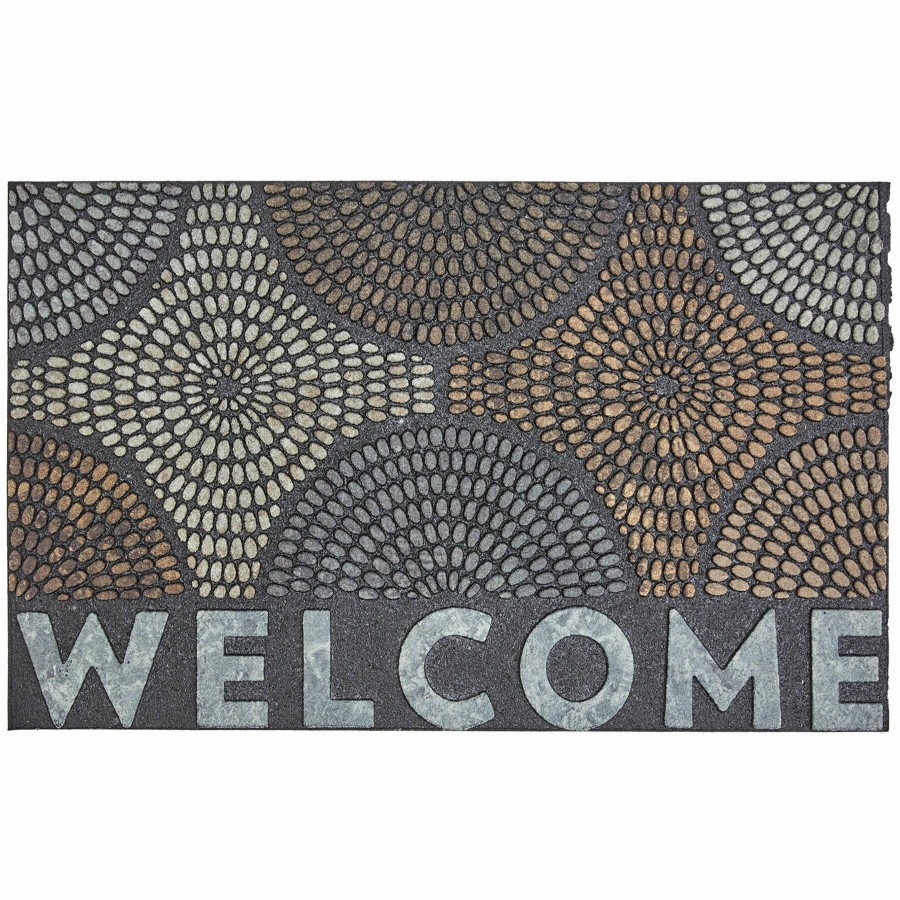 Outdoor Deacutecor * | Latest Radiant Sunburst Recycled Rubber Welcome Doormat, 18 30