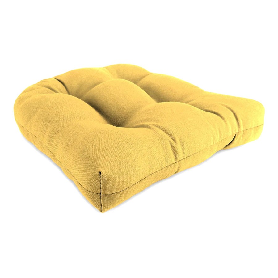 Cushions & Pillows * | Exquisite Gifts Butter Yellow Canvas Outdoor Wicker Seat Cushion