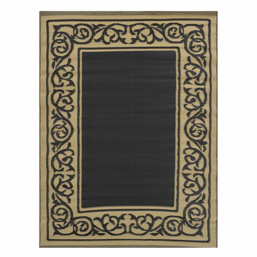 Rugs & Doormats * | Exclusive Design Black & Tan Outdoor Area Rug, 5 7