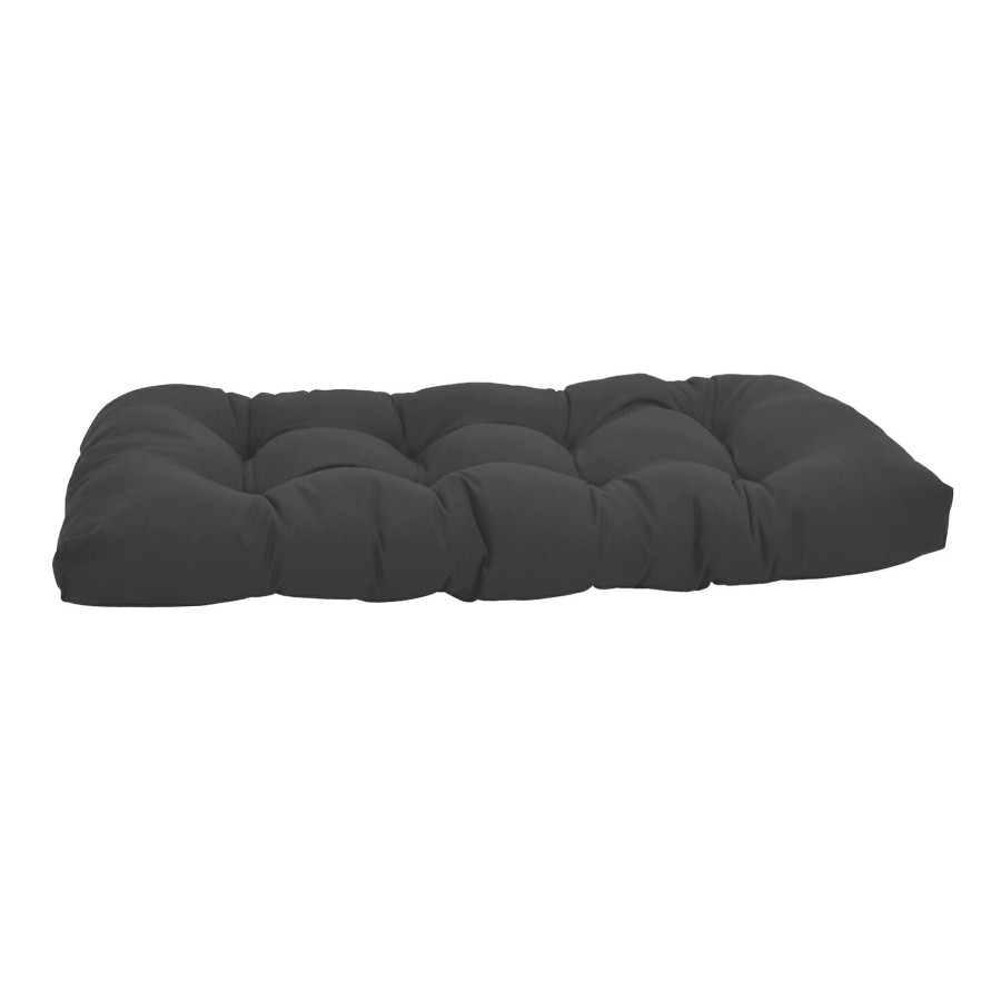 Cushions & Pillows * | Free Delivery Charcoal Grey Canvas Outdoor Wicker Settee Cushion