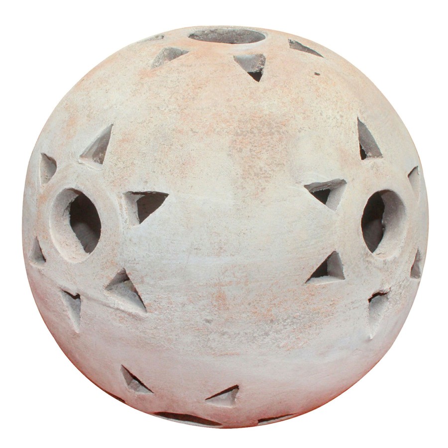 Outdoor Deacutecor * | Discount Outdoor Terracotta Sphere With Star Cutout, 11.5