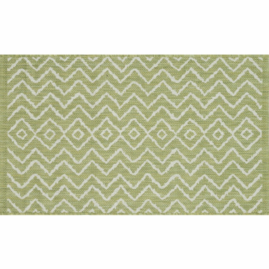 Rugs & Doormats * | Gift Selection (E253) Oasis Green Geometric Indoor & Outdoor Accent Rug, 2 4